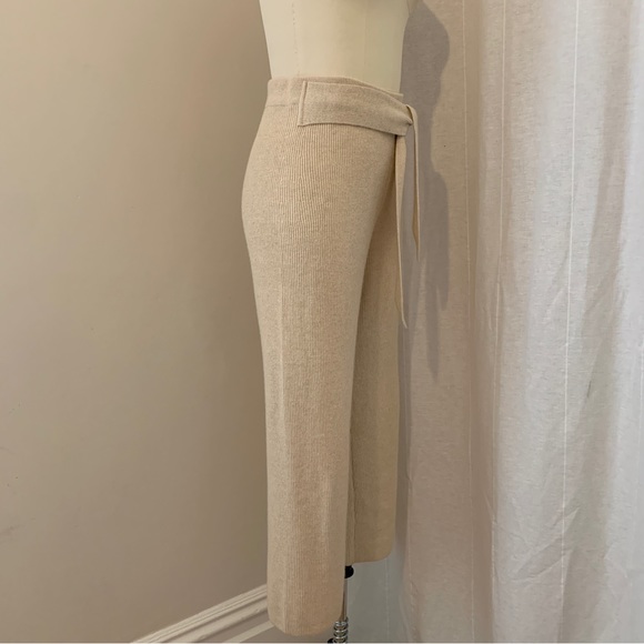 Nanushka Wool Cashmere Blend Knit Lounge Pants with Knot Tie Detail - Picture 3 of 8